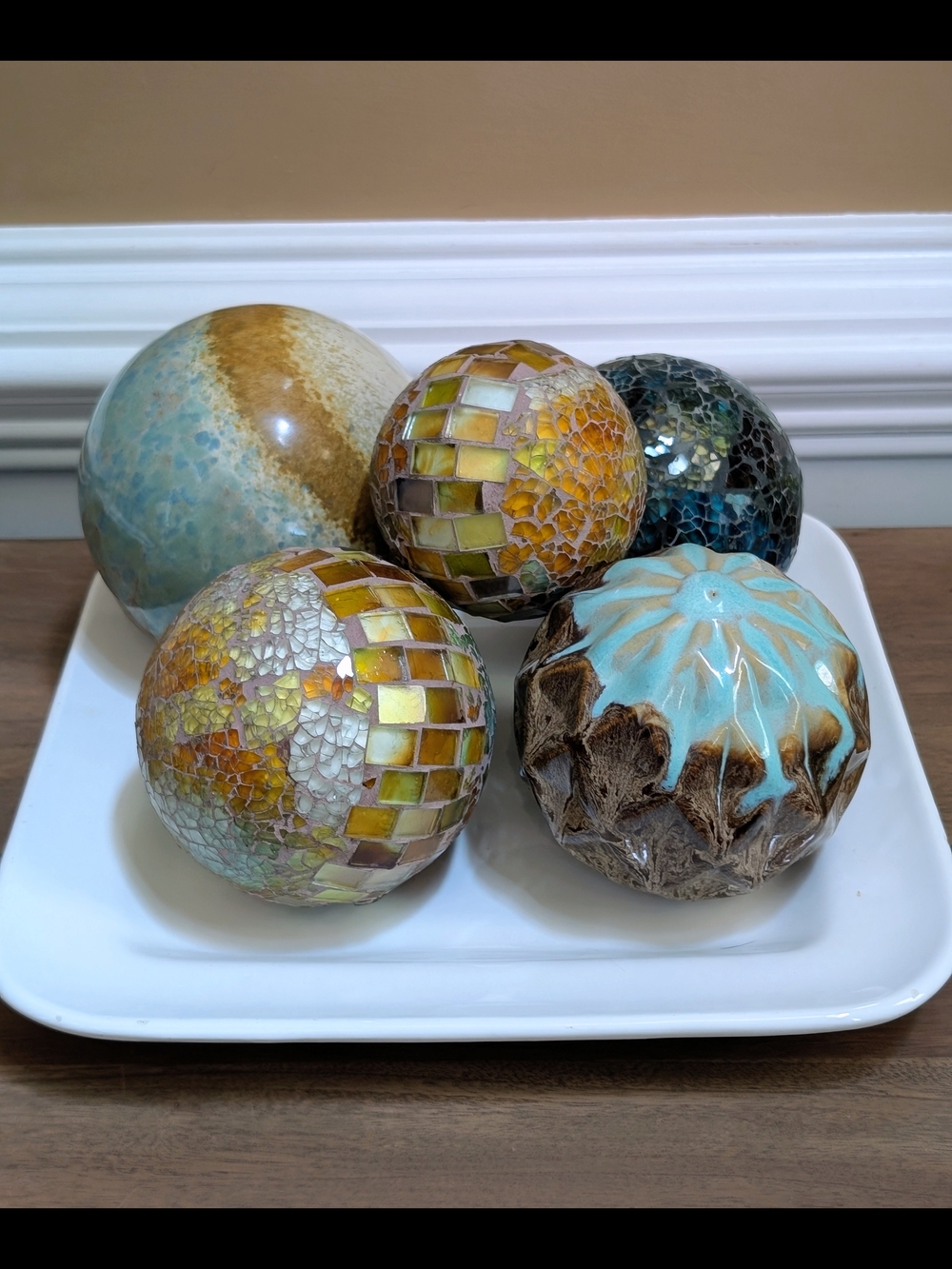 Decorative Mosaic Glass And Ceramic Balls